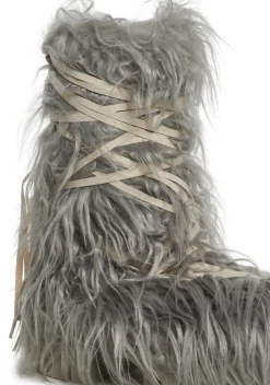 DARKER WAVS Boots*Warp Faux Fur Boots - Gray