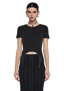 DARKER WAVS Tops|Plus*Warp Garter Strap Baby Tee