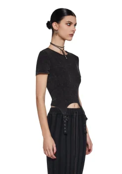 DARKER WAVS Tops|Plus*Warp Garter Strap Baby Tee