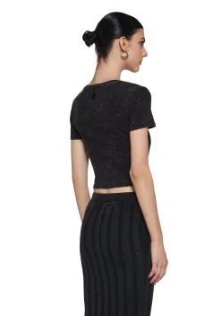 DARKER WAVS Tops|Plus*Warp Garter Strap Baby Tee