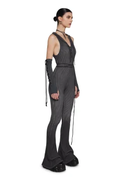DARKER WAVS Jumpsuits & Rompers*Warp Knit Hooded Jumpsuit