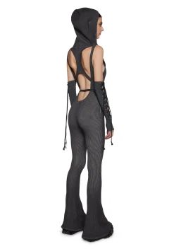 DARKER WAVS Jumpsuits & Rompers*Warp Knit Hooded Jumpsuit
