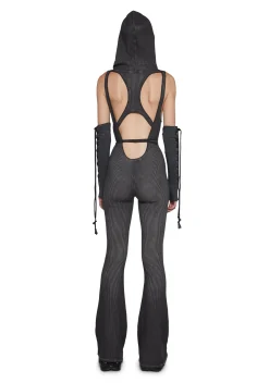 DARKER WAVS Jumpsuits & Rompers*Warp Knit Hooded Jumpsuit