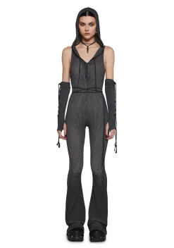 DARKER WAVS Jumpsuits & Rompers*Warp Knit Hooded Jumpsuit