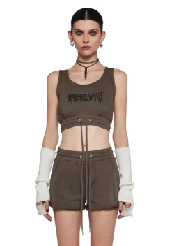 DARKER WAVS Lingerie*Warp Knit Lounge Set