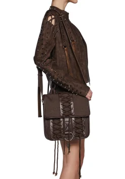 DARKER WAVS Bags*Warp Lace-Up Messenger Bag