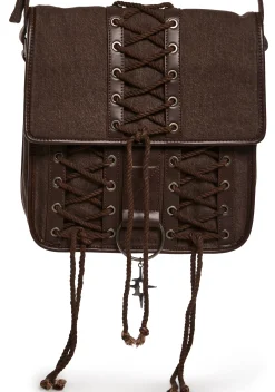 DARKER WAVS Bags*Warp Lace-Up Messenger Bag