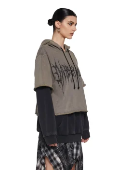 DARKER WAVS Outerwear|Sweatshirts & Hoodies*Warp Layered Pullover Hoodie