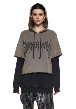 DARKER WAVS Outerwear|Sweatshirts & Hoodies*Warp Layered Pullover Hoodie