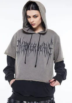 DARKER WAVS Outerwear|Sweatshirts & Hoodies*Warp Layered Pullover Hoodie