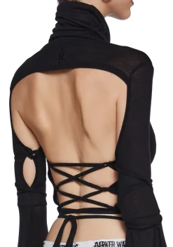 DARKER WAVS Tops*Warp Long Sleeve Crop Top