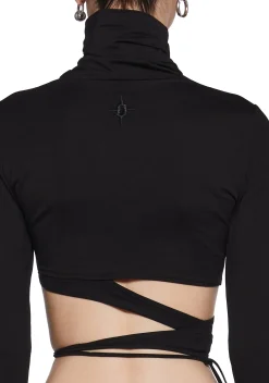 DARKER WAVS Tops*Warp Long Sleeve Wrap Top
