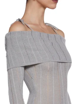DARKER WAVS Dresses*Warp Off The Shoulder Sweater Dress