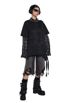 DARKER WAVS Tops*Warp Oversized Tee