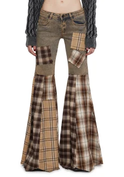 DARKER WAVS Bottoms|Pants*Warp Patchwork Flare Pants