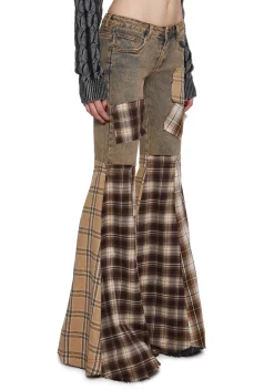 DARKER WAVS Bottoms|Pants*Warp Patchwork Flare Pants