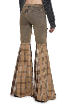 DARKER WAVS Bottoms|Pants*Warp Patchwork Flare Pants