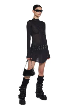 DARKER WAVS Dresses|Mini Dresses*Warp Seamed Asymmetrical Mini Dress