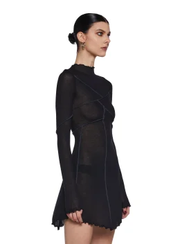 DARKER WAVS Dresses|Mini Dresses*Warp Seamed Asymmetrical Mini Dress