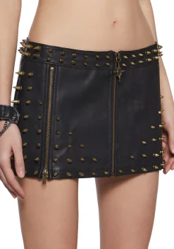 DARKER WAVS Outerwear|Tops*Warp Spiked Jacket With Lace Up Sleeves - Black