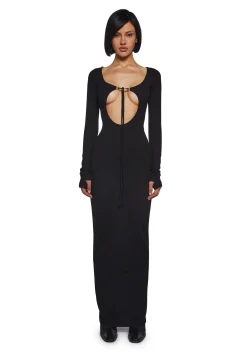 DARKER WAVS Dresses*Warp Thermal Maxi Dress With Cut Outs