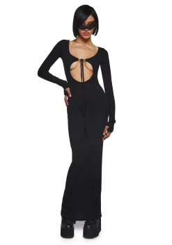 DARKER WAVS Dresses*Warp Thermal Maxi Dress With Cut Outs