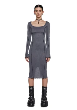 DARKER WAVS Dresses*Warp Thermal Midi Dress