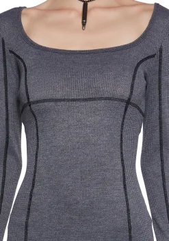 DARKER WAVS Dresses*Warp Thermal Midi Dress