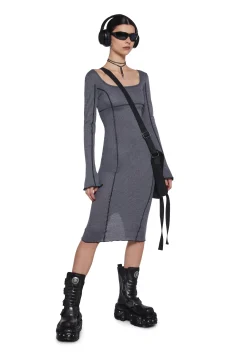 DARKER WAVS Dresses*Warp Thermal Midi Dress