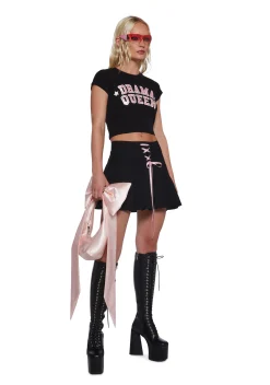 Sugar Thrillz Bottoms|Skirts*Watch Me Pirouette Lace-Up Skirt