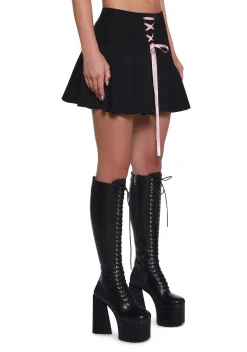 Sugar Thrillz Bottoms|Skirts*Watch Me Pirouette Lace-Up Skirt