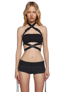 Poster Grl Tops*Watch Yo Man Buckle Top