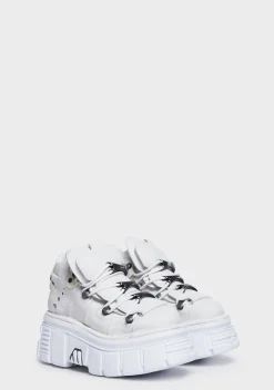 New Rock Platforms|Sneakers*White Metallic S53 Leather Sneakers