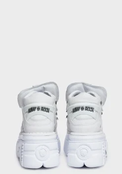 New Rock Platforms|Sneakers*White Metallic S53 Leather Sneakers