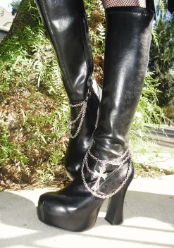 Widow Boots*Wicked Descent Knee High Boots
