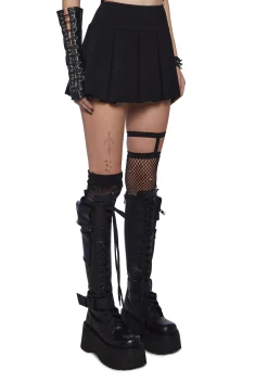 Current Mood Bottoms|Skirts*Wicked Scholar Pleated Mini Skirt - Black