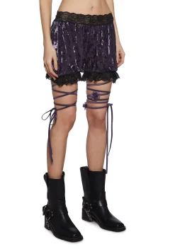Widow Bottoms|Shorts*Wicked Seductress Velvet Shorts