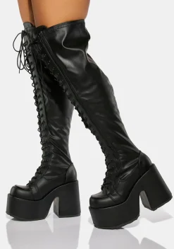 Demonia Boots*Wide Calf Rave Royalty Thigh High Boots