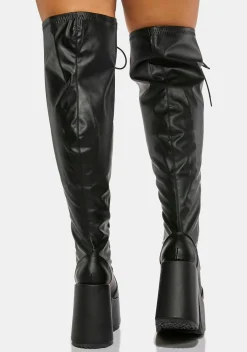 Demonia Boots*Wide Calf Rave Royalty Thigh High Boots