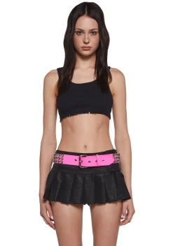 Funk Plus Belts & Harnesses*Wide Pyramid Studded Belt - Pink