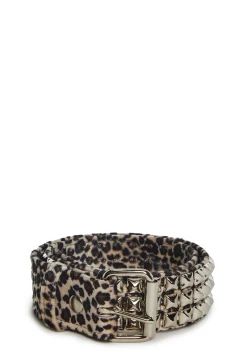 Funk Plus Belts & Harnesses*Wide Pyramid Studded Belt - Leopard