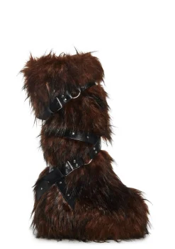 Club Exx Boots|Platforms*Wild Instincts Faux Fur Boots - Chocolate