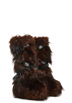 Club Exx Boots|Platforms*Wild Instincts Faux Fur Boots - Chocolate