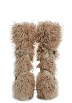 Club Exx Boots*Wild Instincts Faux Fur Boots - Sand