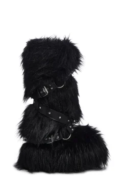 Widow Boots|Platforms*Wild Instincts Faux Fur Boots - Black