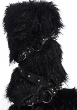 Widow Boots|Platforms*Wild Instincts Faux Fur Boots - Black