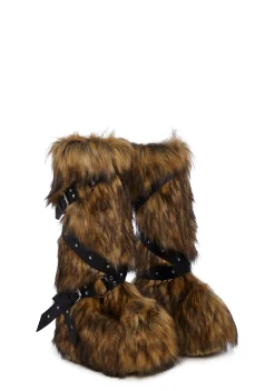 Club Exx Boots*Wild Instincts Faux Fur Boots - Brown
