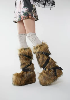 Club Exx Boots*Wild Instincts Faux Fur Boots - Brown
