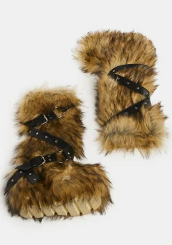Club Exx Boots*Wild Instincts Faux Fur Boots - Brown