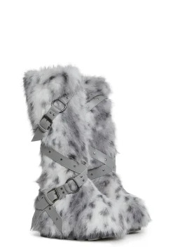 Club Exx Boots|Platforms*Wild Instincts Faux Fur Boots - White
